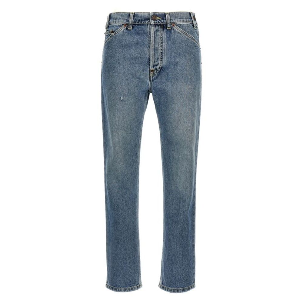 Moschino Blue Cotton Straight-Leg Women's Jeans